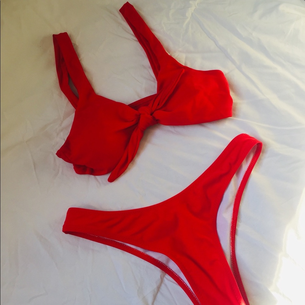 SHEIN matching red bikini set